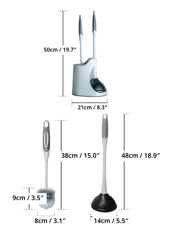 SM-2002SET Toilet Pump Toilet Brush Combination Set Size Drawing