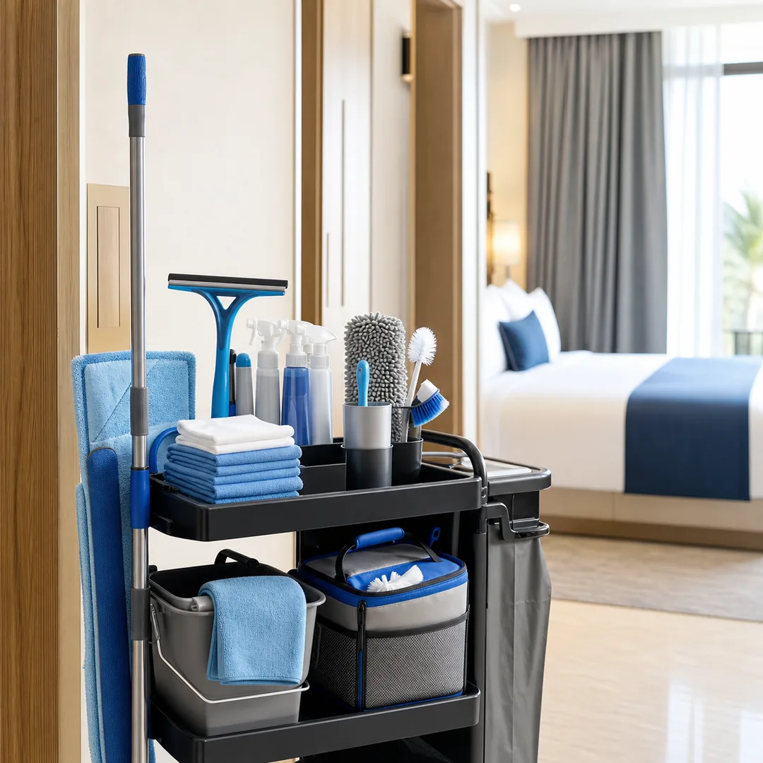 Hotel housekeeping customized cleaning tools for guest rooms and public areas