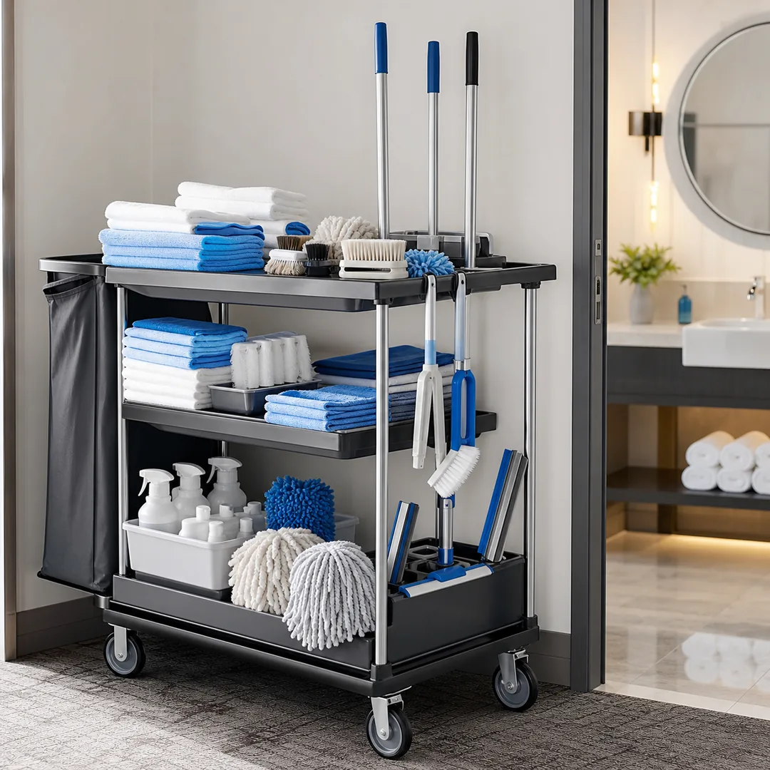 Hotel Room Cleaning Housekeeping Cart Supply